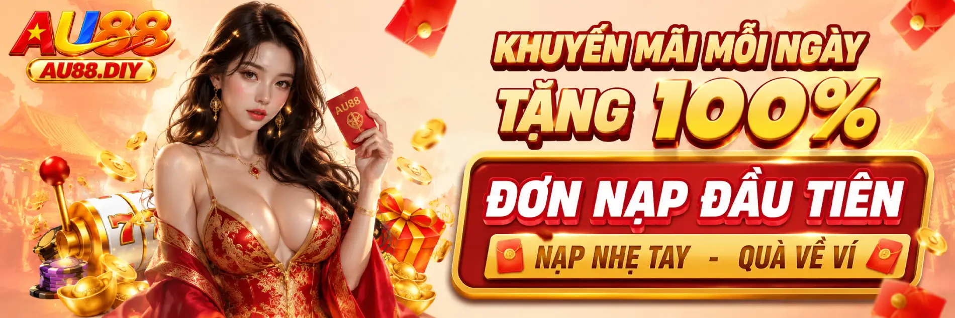 Khuyến mãi mỗi ngày, AU88 tặng ngay 100% đơn nạp đầu tiên